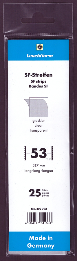 (image for) Lighthouse SF Stamp Mounts. Clear - 53mm x 217mm strips.